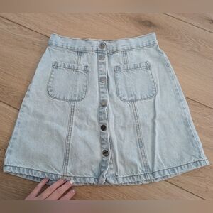 BDG Cotton Button-Front Jean Skirt